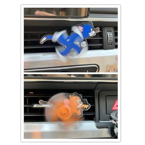 YAYAMIYA トム&ジェリー車内飾り物ベント猫とネズミ車内飾り物ベント可愛いエアコン吹き出し口用クリップタイプ 取り付け簡単車装飾品おしゃれ御洒落車内 アクセサリー カー用品自動車の小物贈り物風があ (Tom Cat+Jerry（2個入り）)